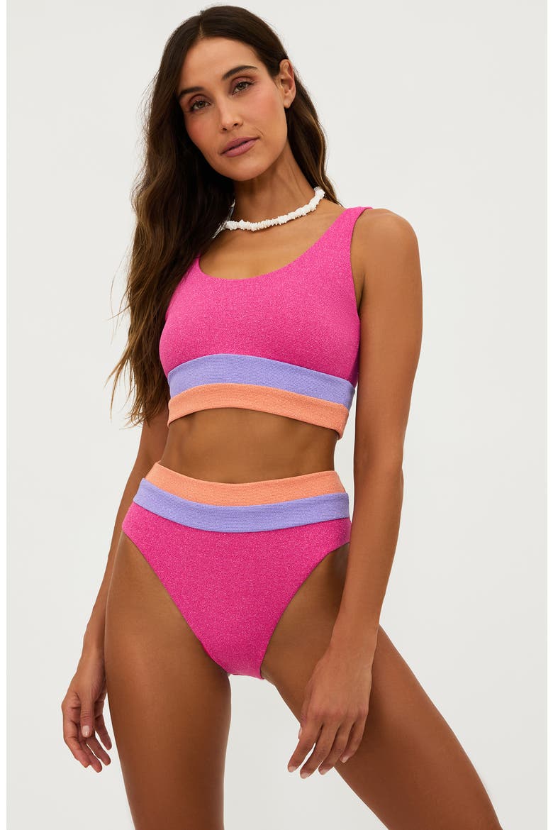 Mackenzie Colorblock Bikini Top, Alternate, color, CORAL BAY COLORBLOCK