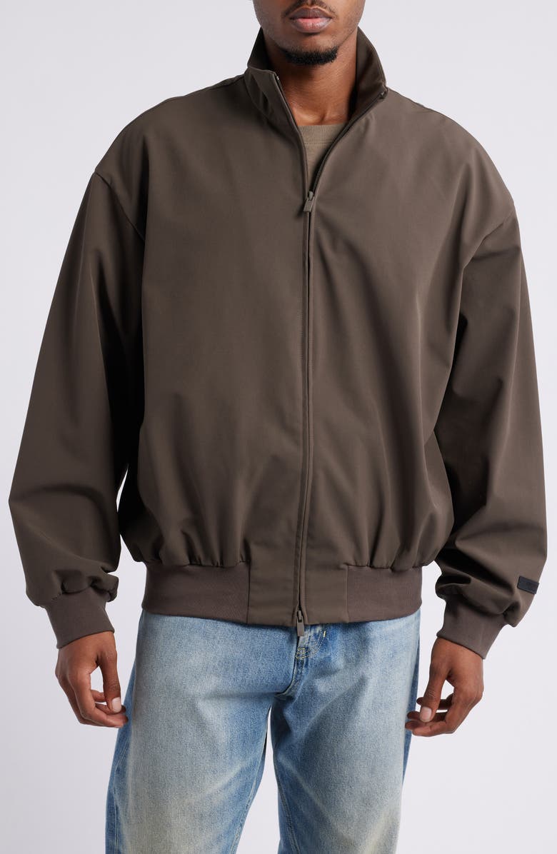 Fear of God Essentials Bonded Stretch Nylon Bomber Jacket, Alternate, color, 