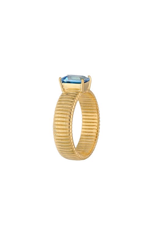 Ys Gems London Blue Topaz Ring In Blue