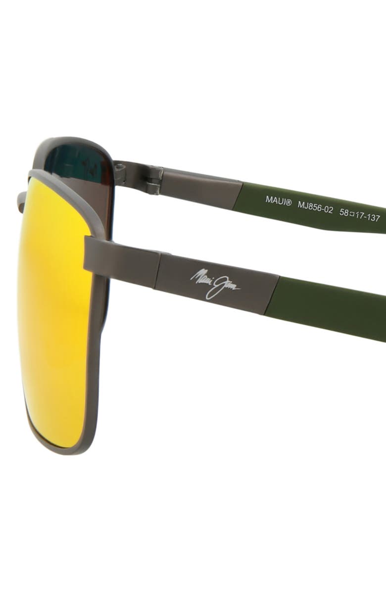 Maui Jim 58mm Polarized Square Sunglasses, Alternate, color, Gunmetal Gunmetal Lava