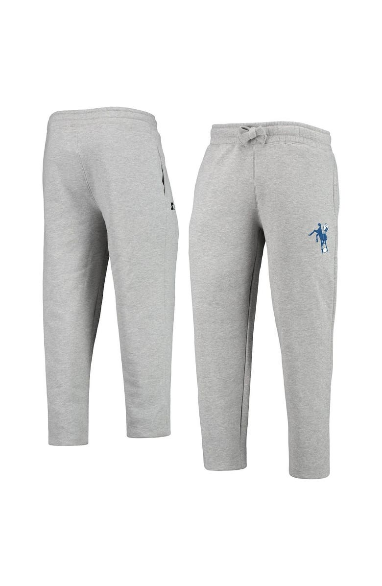 STARTER Men's Starter Heathered Gray Indianapolis Colts Team Throwback Option Run Sweatpants, Main, color, 