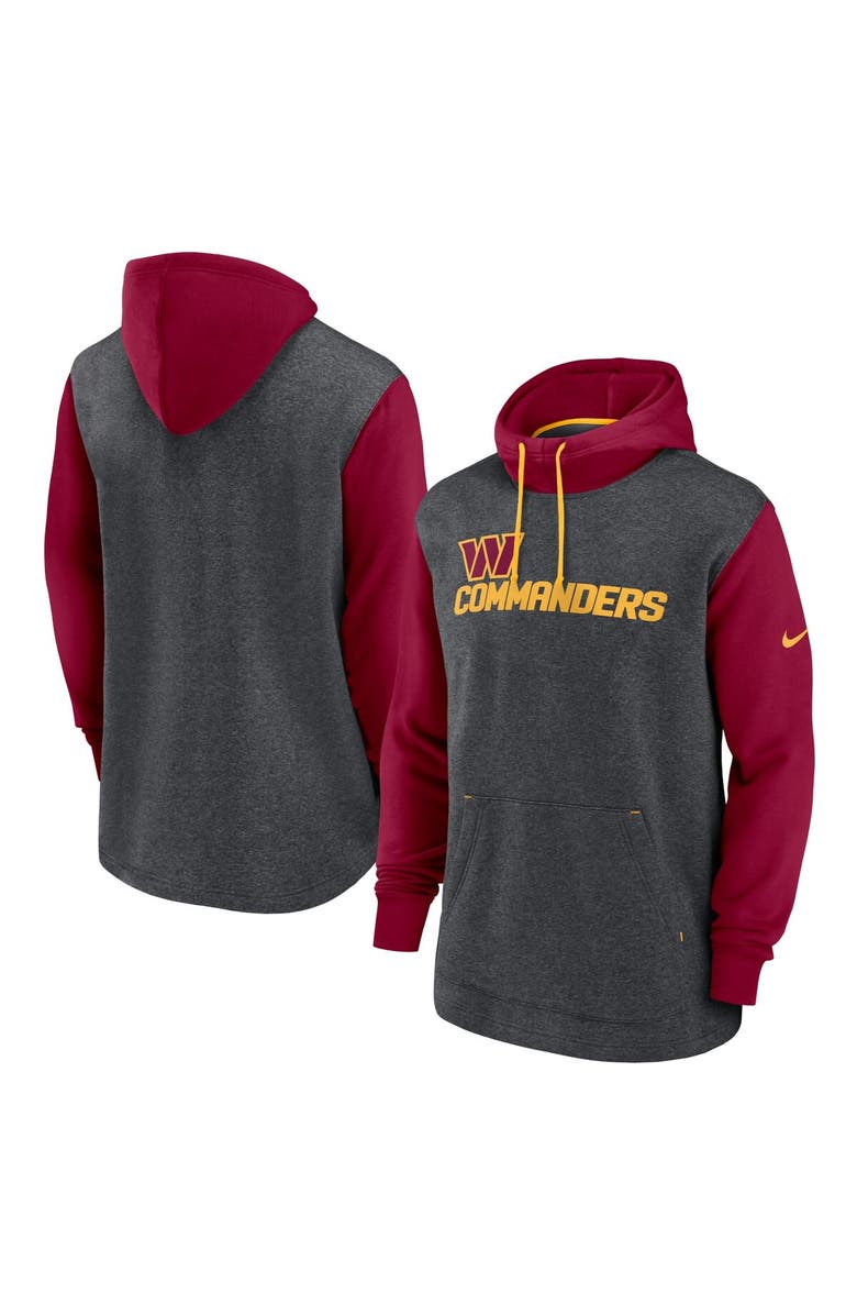 Nike Men's Nike Heathered Charcoal/Burgundy Washington Commanders Surrey Legacy Pullover Hoodie, Main, color, Heather Charcoal