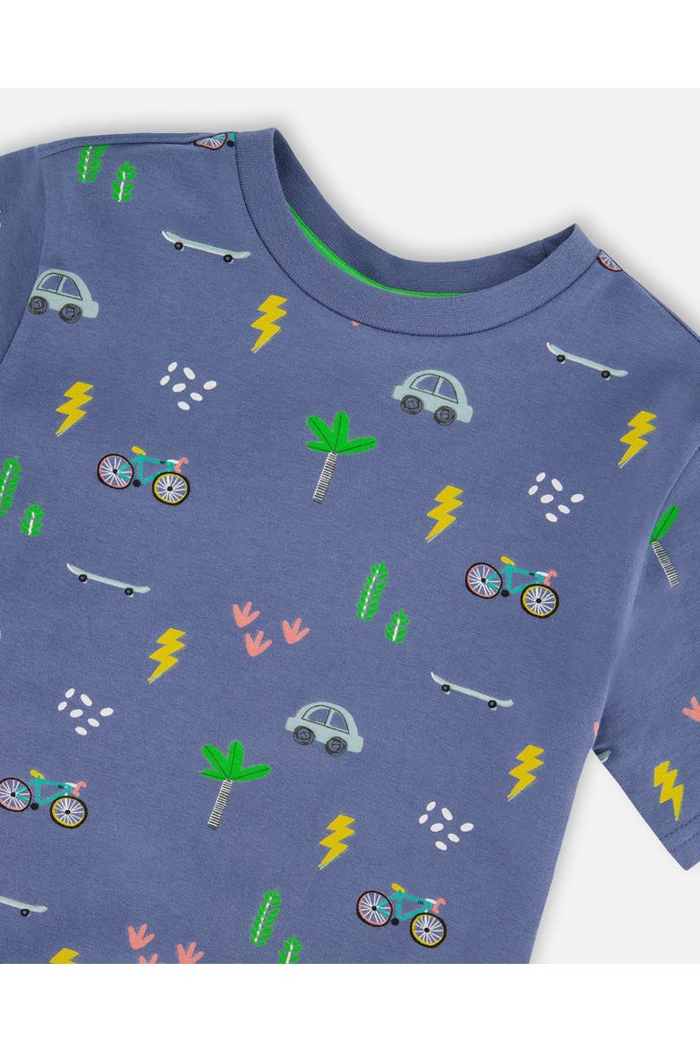 Organic Cotton Jersey Bicycle T-Shirt, Alternate, color, Blue Bicycle Print
