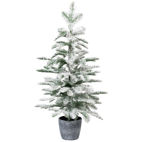 Northlight Flocked Pine Potted Artificial Christmas Tree In Green