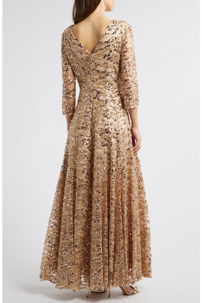 Sequin A-Line Gown, Alternate, color, BLUSH
