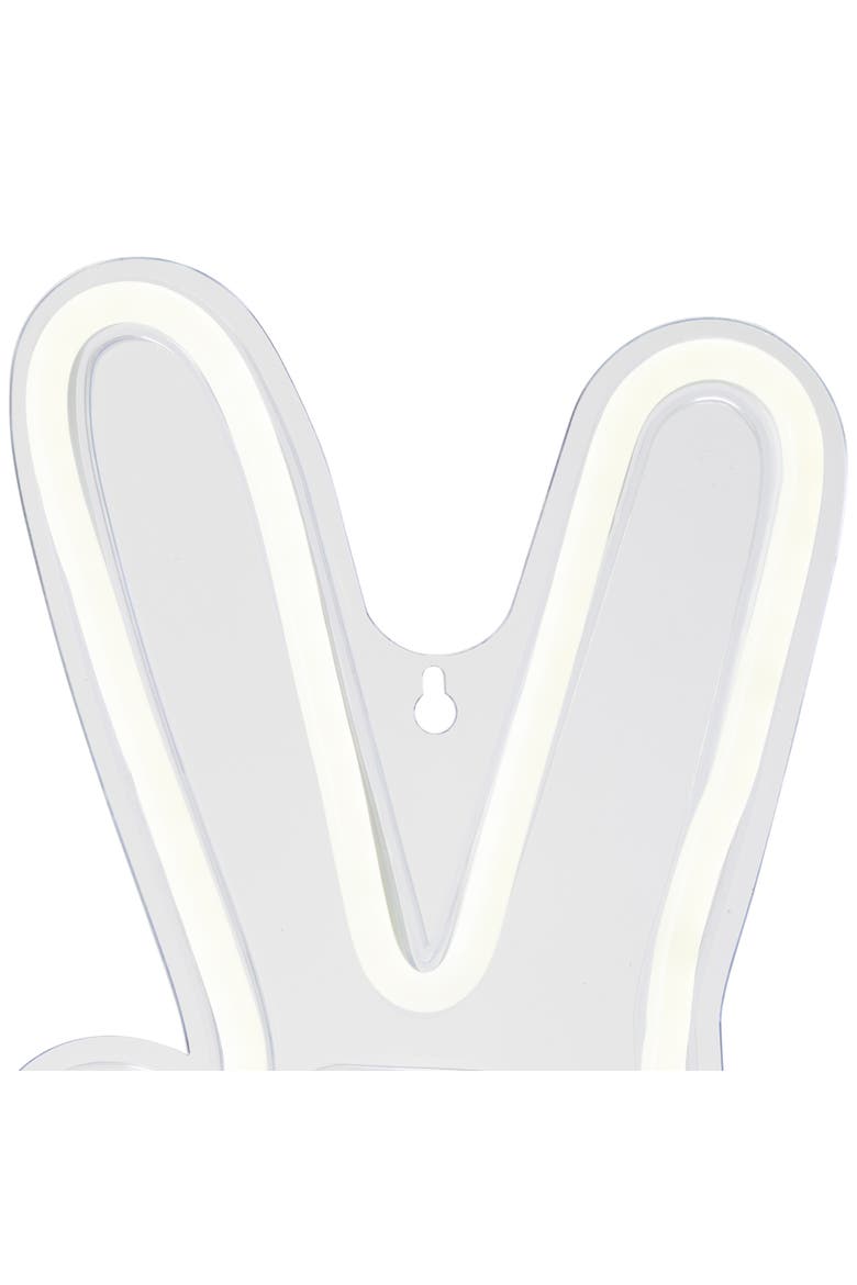 LED Peace Sign Hand Neon Lighted Wall Art - 15" - White, Alternate, color, White