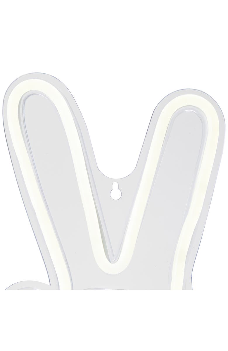 Northlight LED Peace Sign Hand Neon Lighted Wall Art - 15" - White, Alternate, color, 