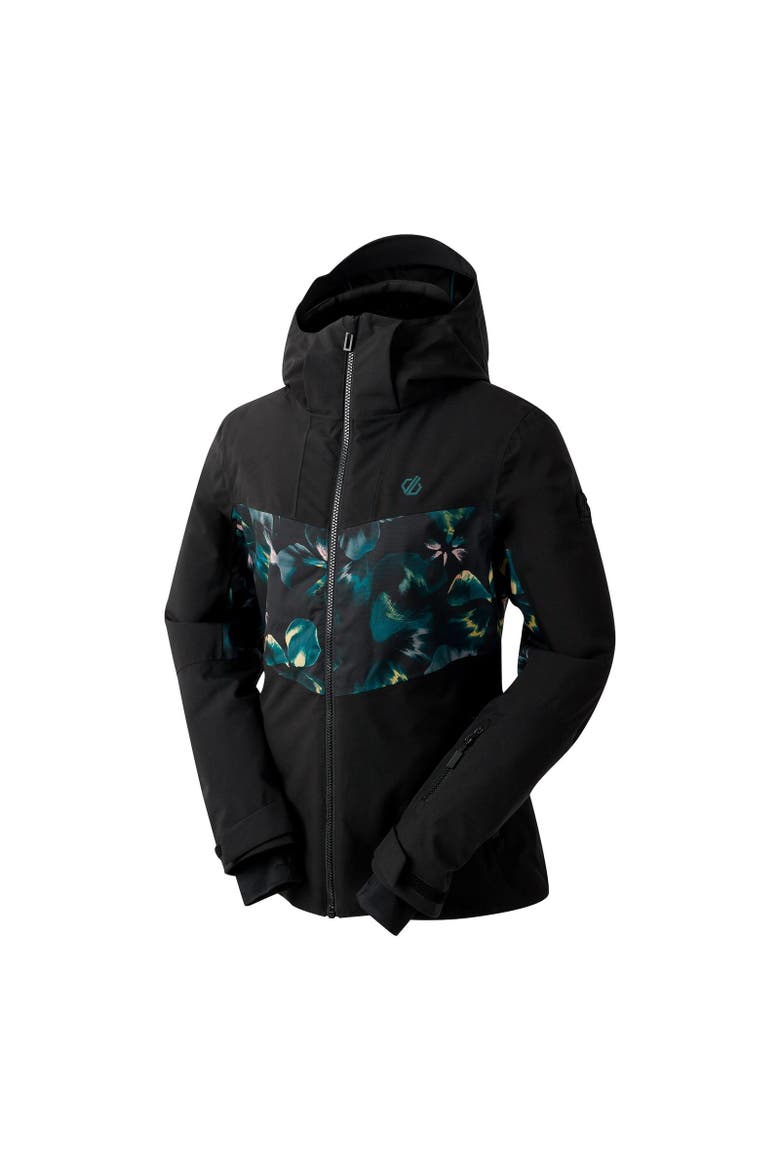 Iced Waterproof Ski Jacket, Alternate, color, Black and Electric