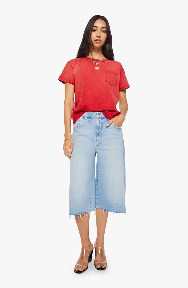 MOTHER Pocket Cotton T-Shirt, Alternate, color, Jer Tomato Red