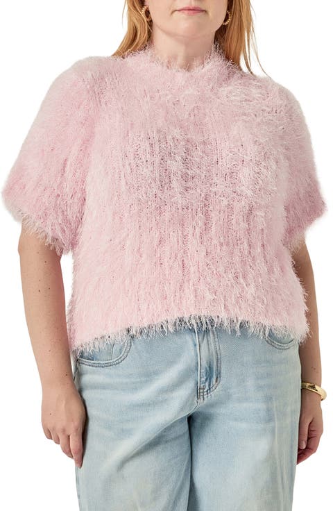 Fuzzy Short Sleeve Sweater