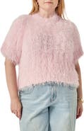 Endless Rose Fuzzy Short Sleeve Sweater