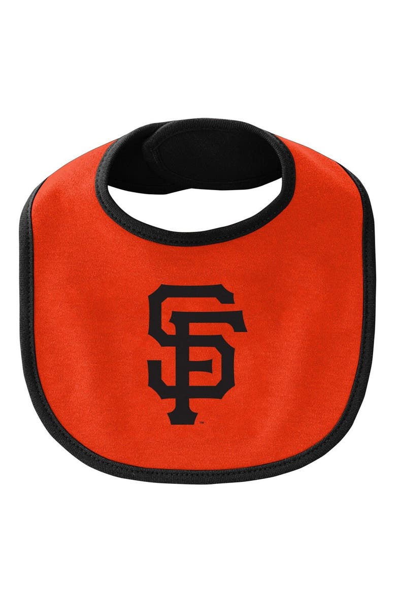 Outerstuff Newborn & Infant Black/Orange San Francisco Giants Little Champ Three-Pack Bodysuit Bib & Booties Set, Alternate, color, Black