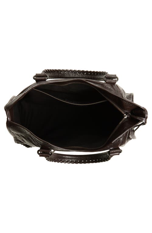 Balenciaga Le City Medium Crinkled Leather Top-handle Bag In 2221 Espresso