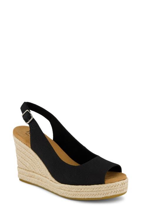 Camilla Slingback Espadrille Peep Toe Platform Wedge Sandal (Women)