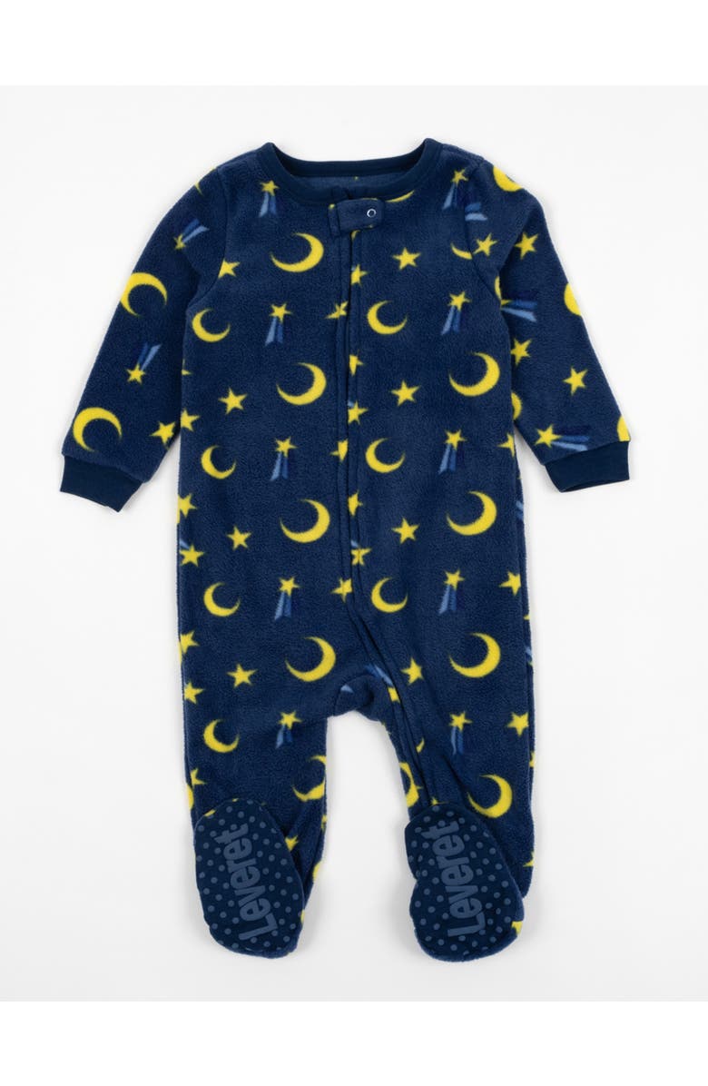 Leveret Footed Fleece Printed Matching Family Holiday Pajamas, Main, color, Moon