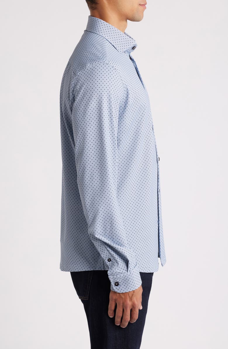 Stone Rose Techno Stretch Microdot Performance Button-Up Shirt, Alternate, color,