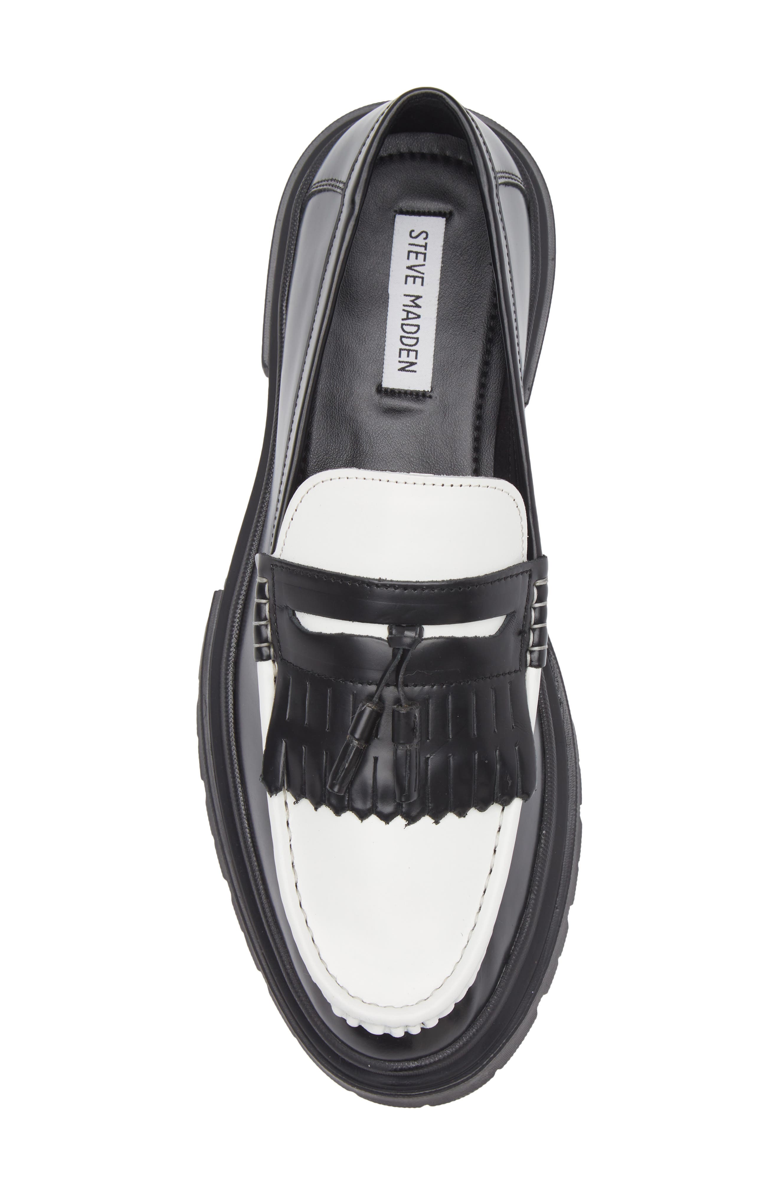 Zillah Penny Loafer, Alternate, color, BLACK WHITE