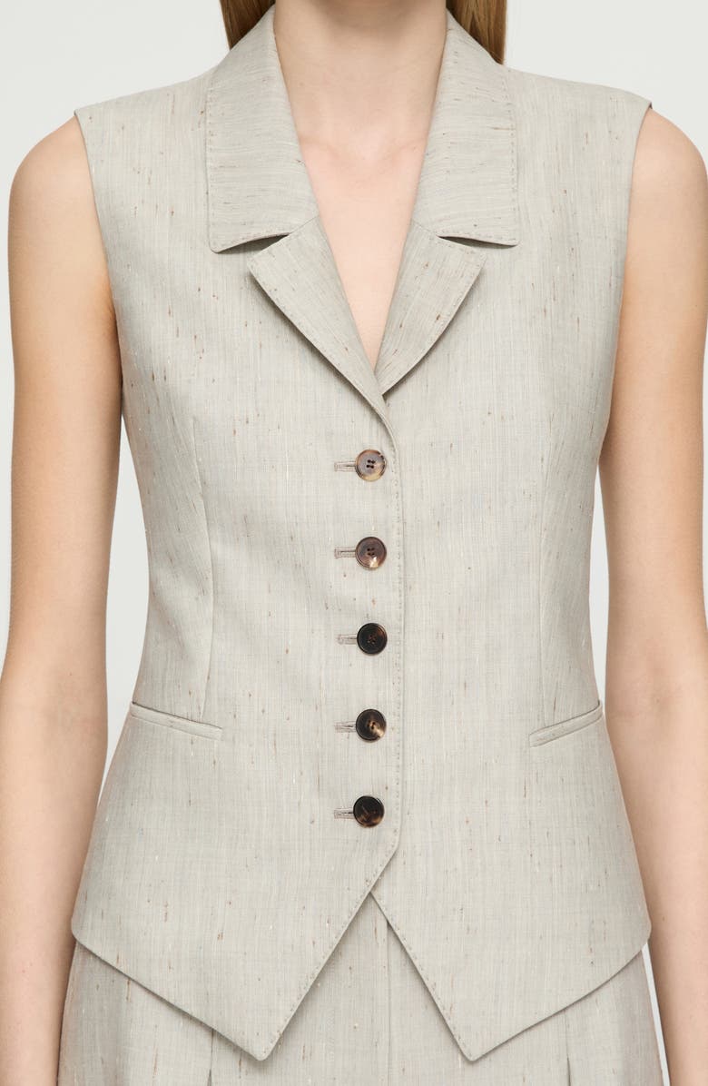 Lafayette 148 New York Flecked Wool & Silk Waistcoat, Alternate, color, 