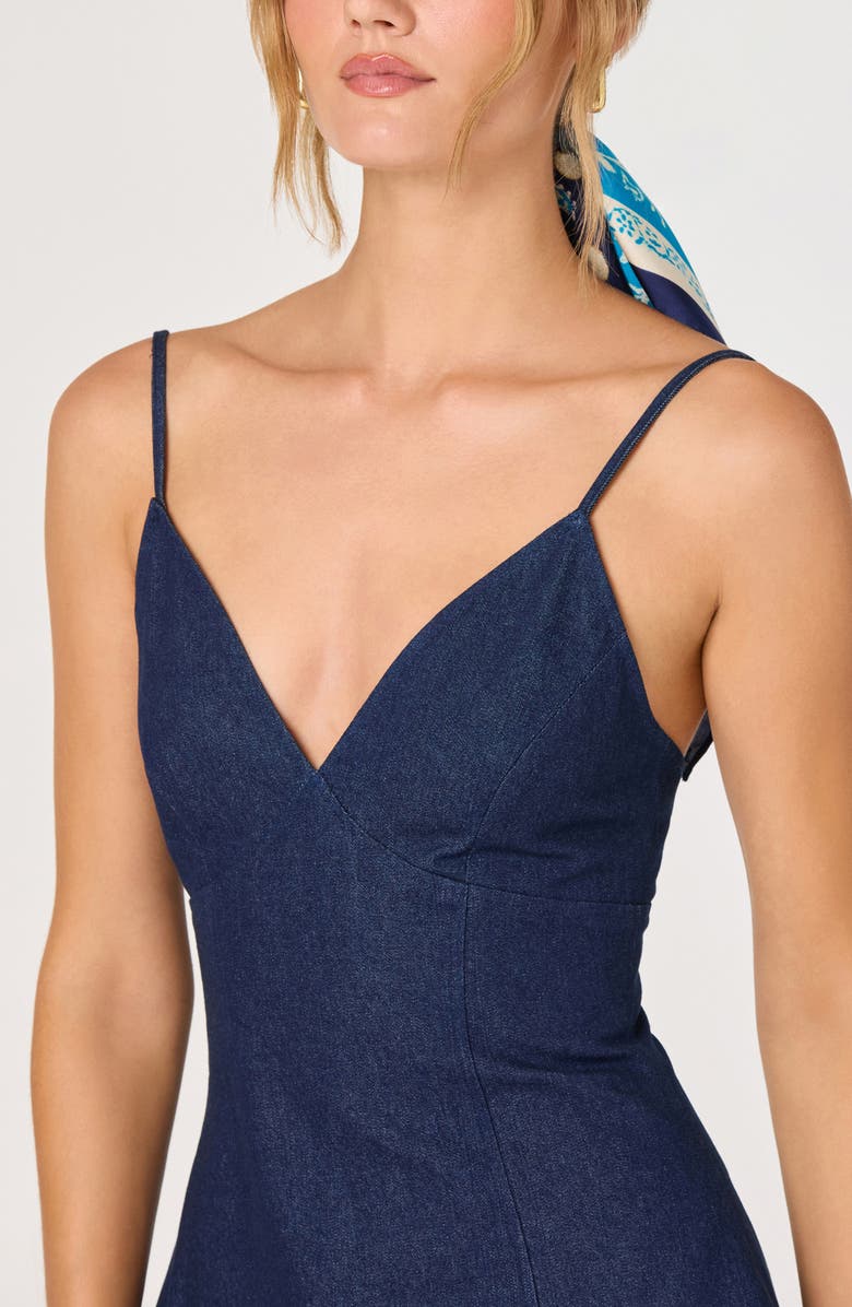 ASTR the Label Kyndal Denim Drop Waist Minidress, Alternate, color, Dark Denim