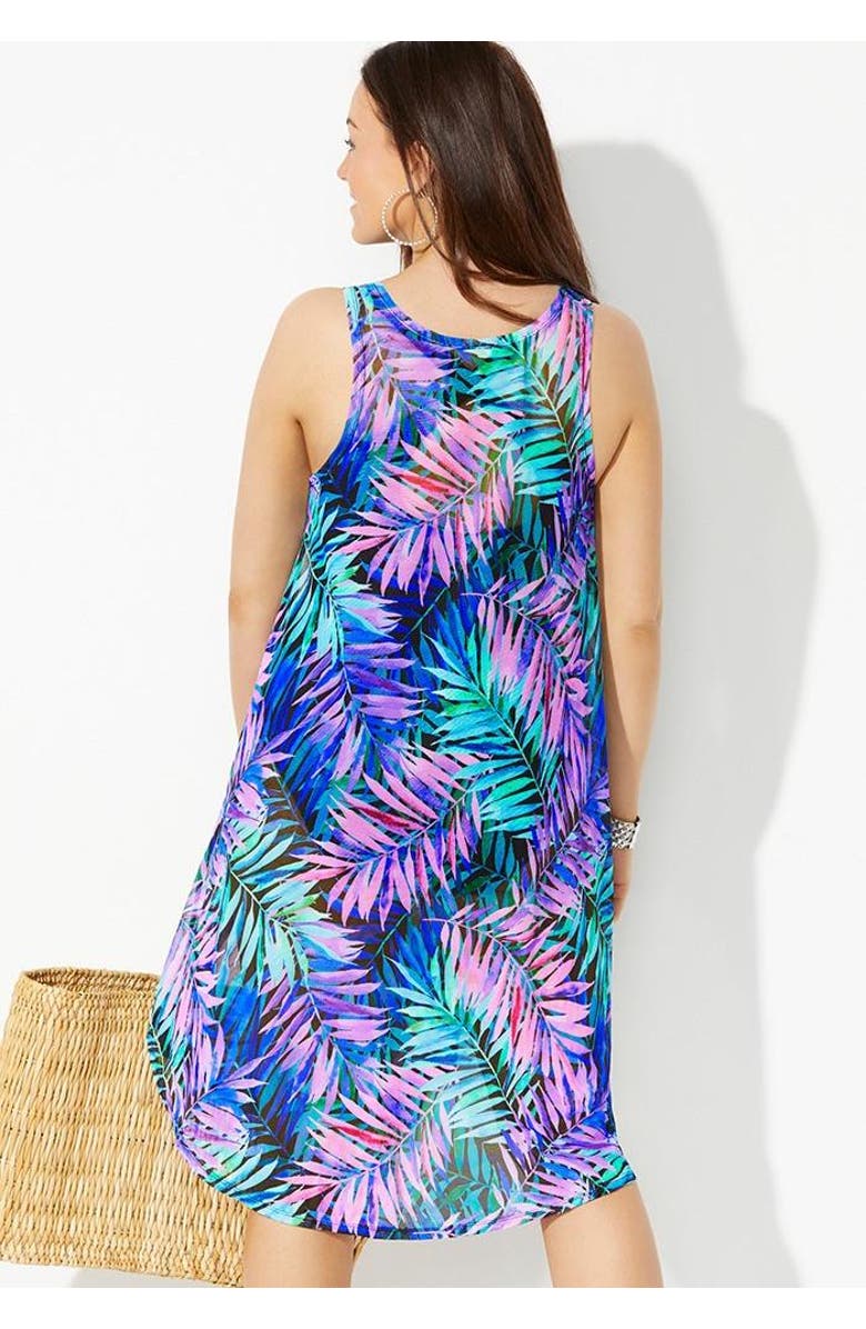 Swimsuits for All Quincy Mesh High Low Cover Up Tunic, Alternate, color, Psychedelic Zebra