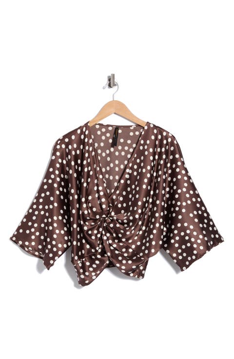 Polka Dot Front Twist Top