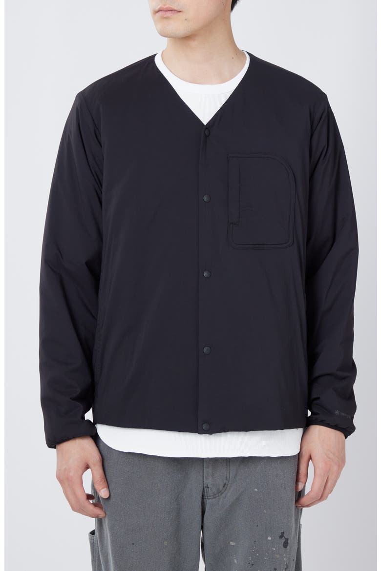 Flexible Insulated Water Repellent Cardigan Jacket, Main, color, BLACK