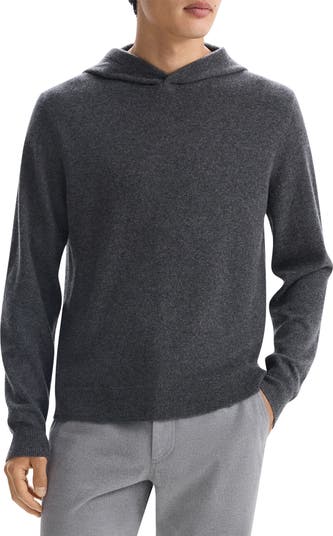 Theory store Quarter Zip Rider Hoodie Merino Wool Grey Men's Sweater Size L