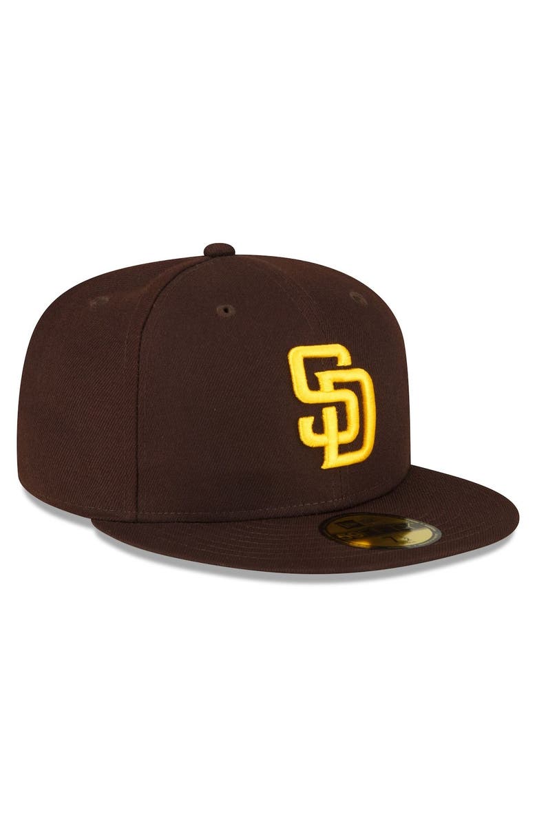 New Era Men's New Era Brown San Diego Padres Authentic Collection Replica 59FIFTY Fitted Hat, Alternate, color,