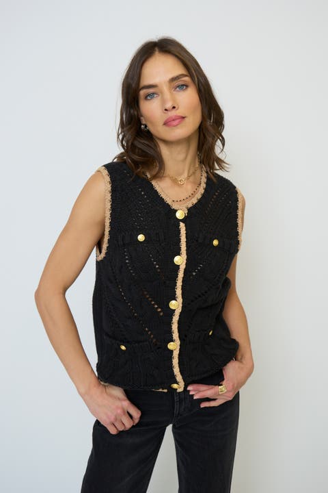 Brooke Pointelle Cable Vest