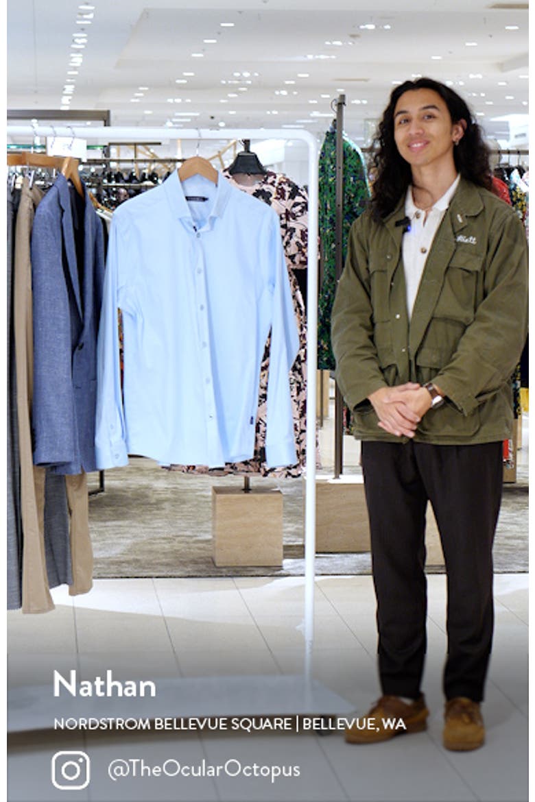 Solid Blue DryTouch® Performance Sateen Button-Up Shirt video