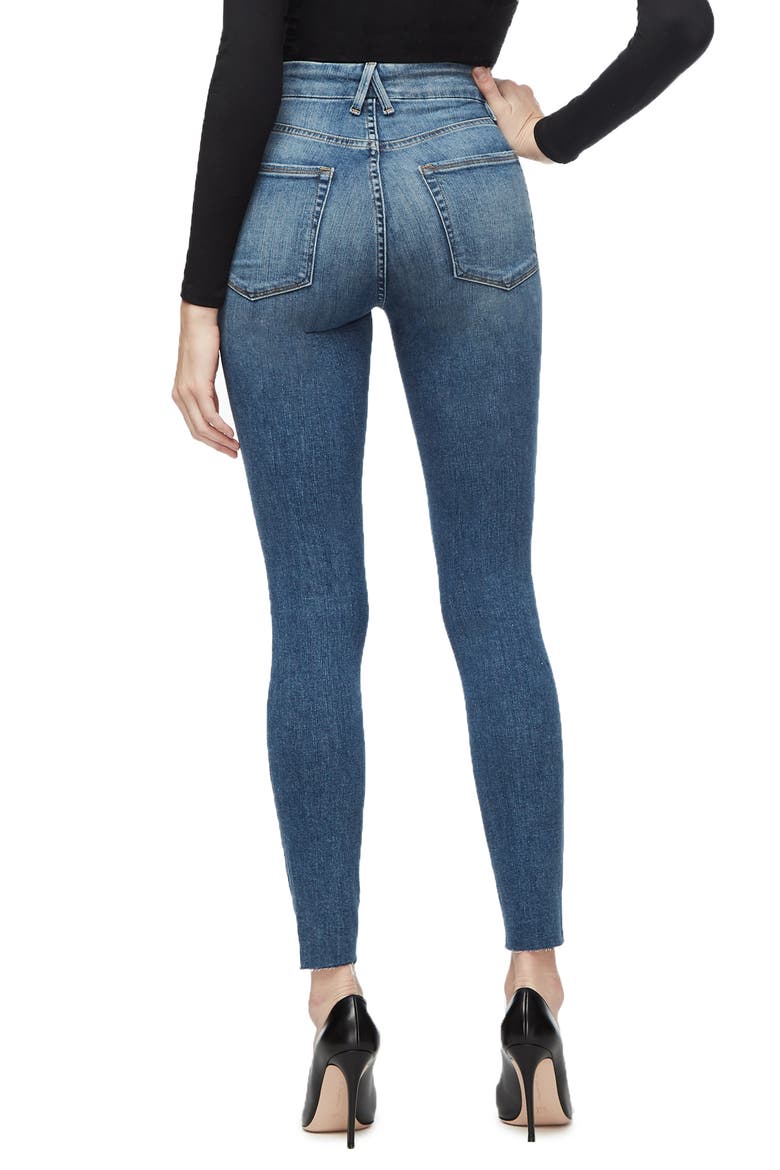 Good Legs High Waist Raw Hem Skinny Jeans, Alternate, color, BLUE282