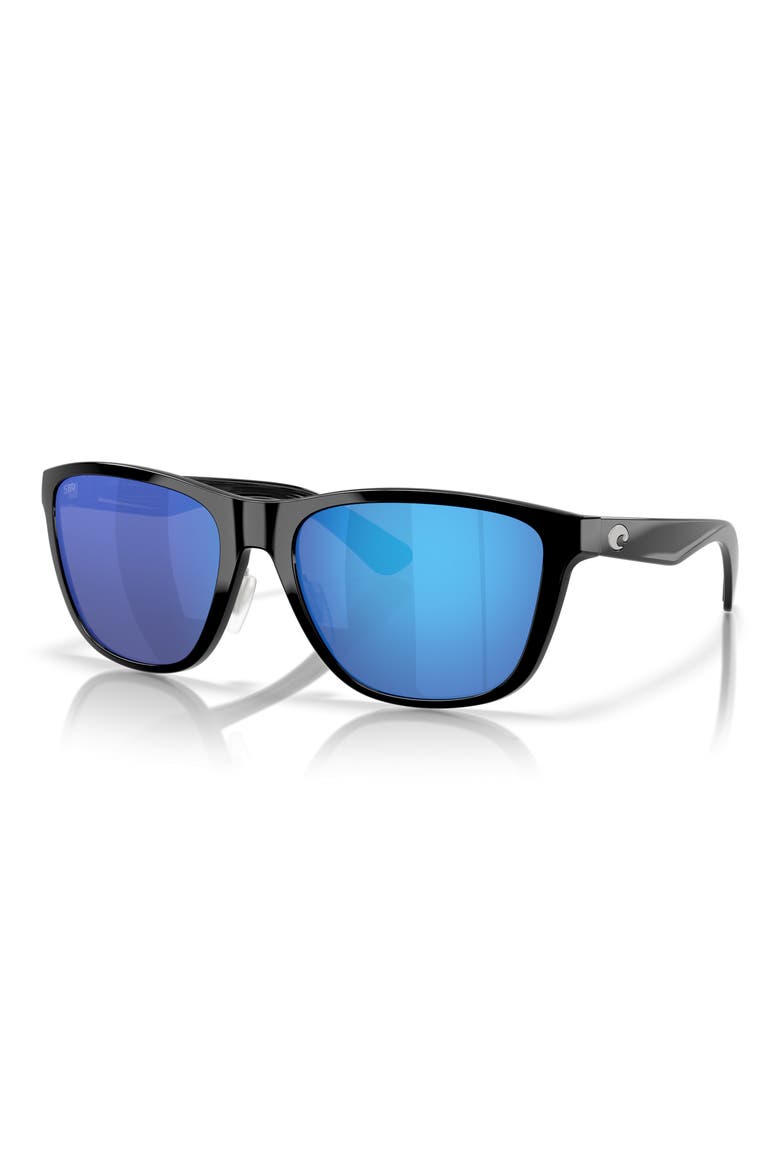 Corrientes 57mm Sunglasses, Alternate, color, BLACK / BLUE MIRROR