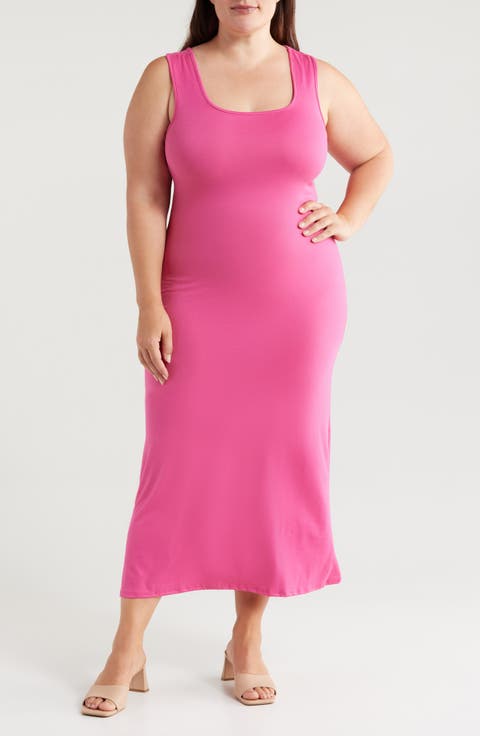 Racerback Jersey Midi Dress (Plus)
