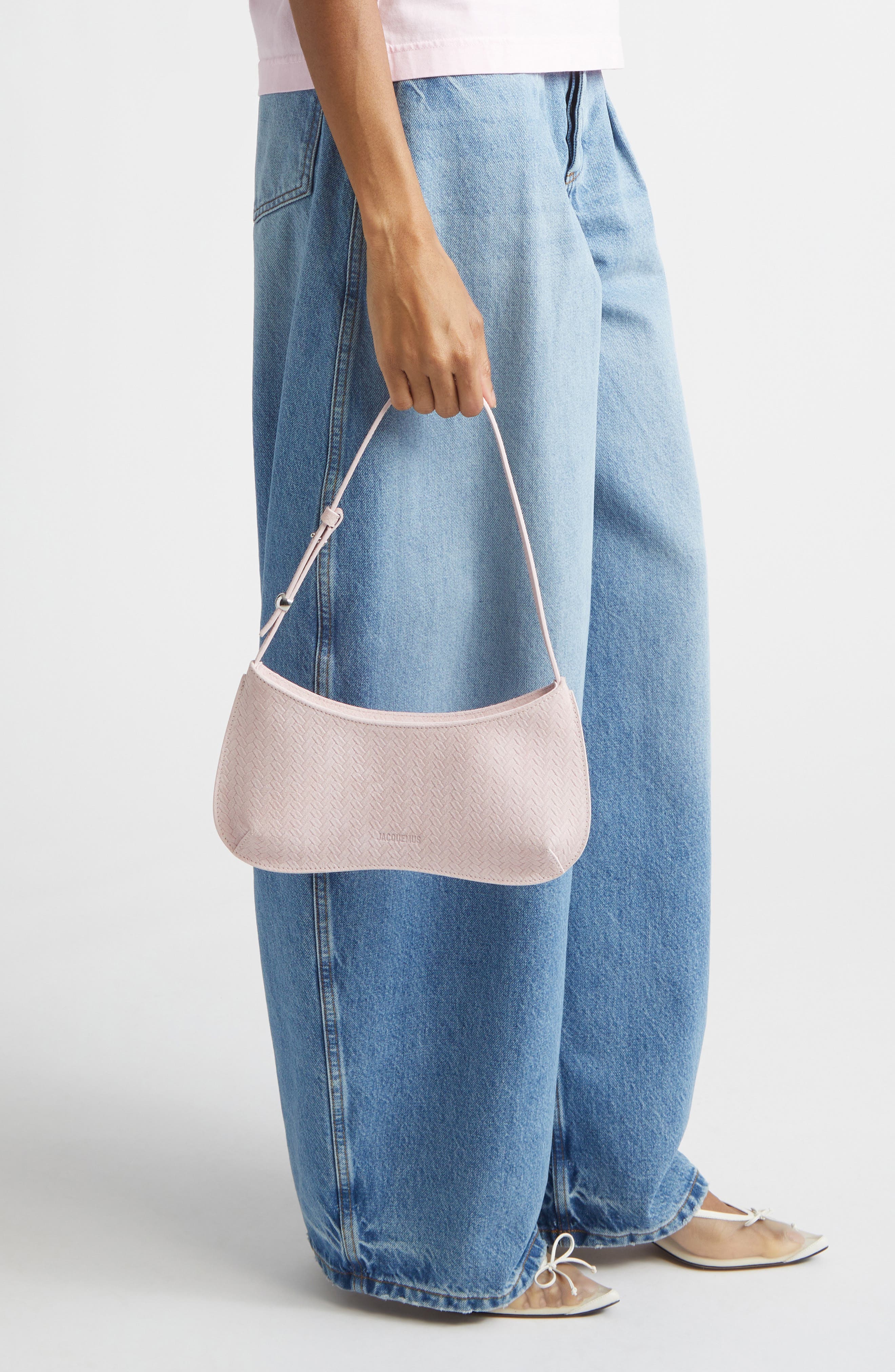 Jacquemus Le Bisou Sue Zip Handbag, Alternate, color, Light Pink 410