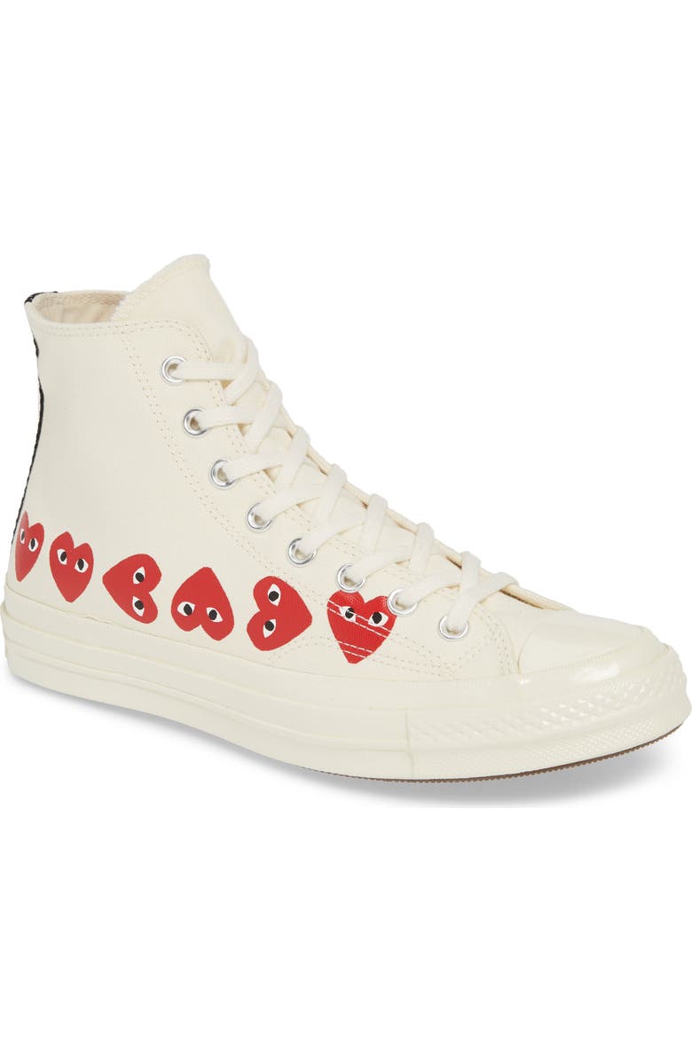 Comme des Garçons PLAY x Converse Chuck Taylor<sup>®</sup> High Top Sneaker, Main, color,