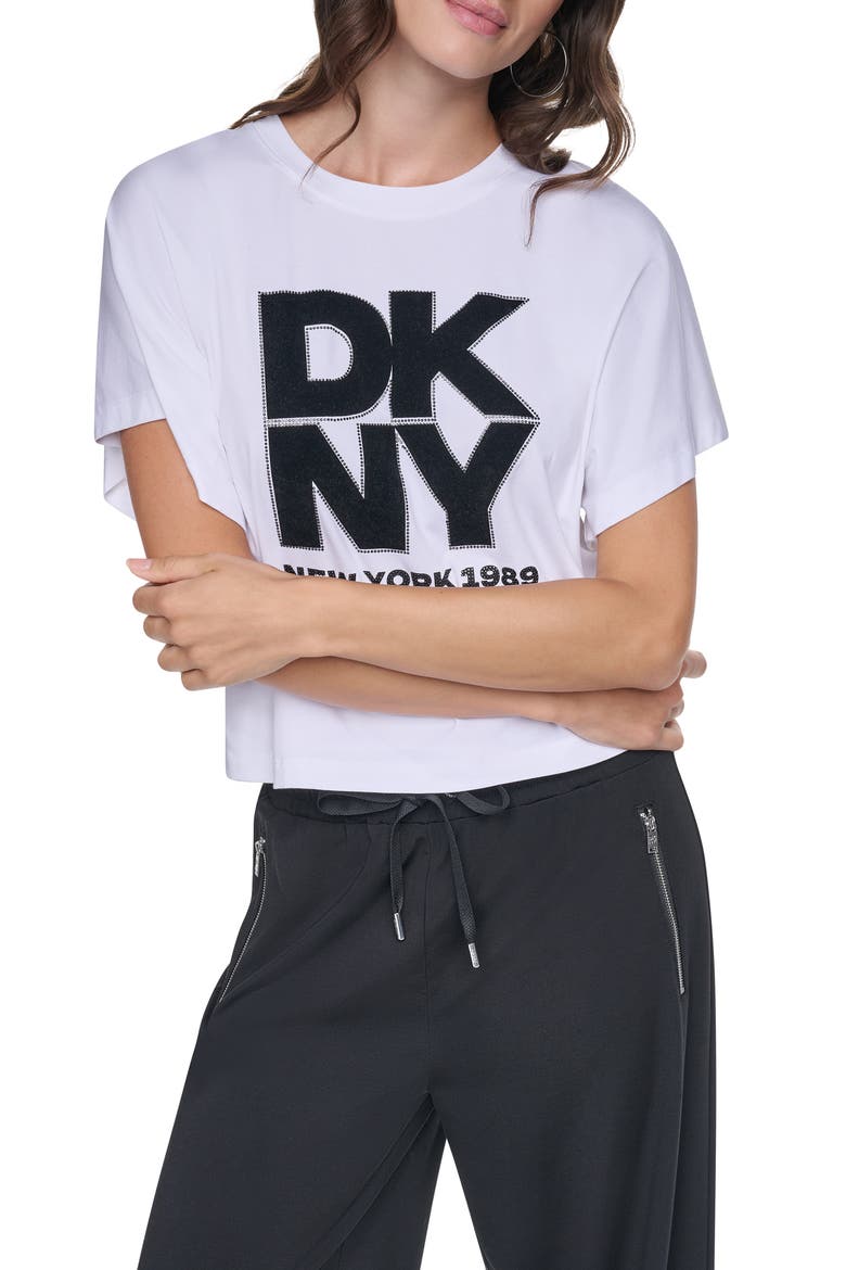 Dolman Sleeve Logo T-Shirt, Main, color, WHITE