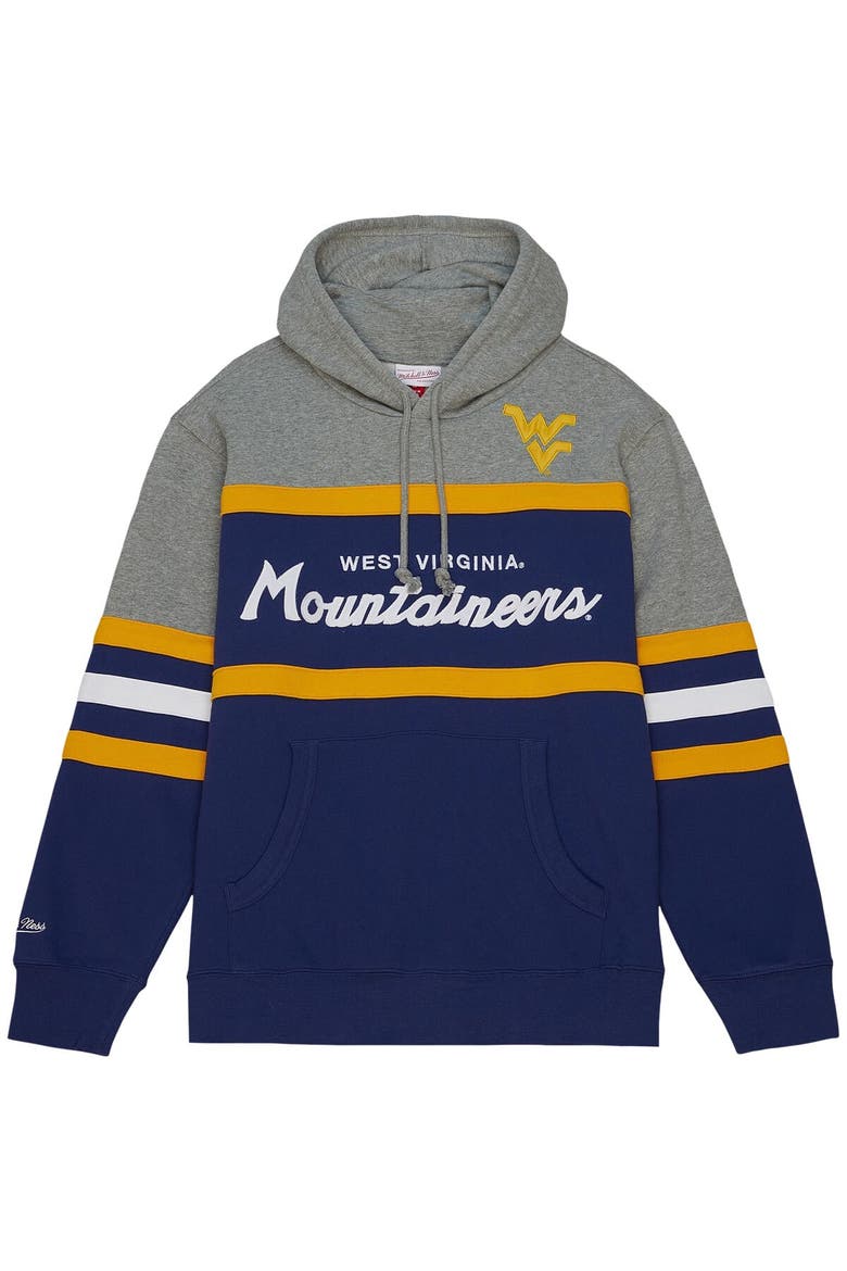 Men's Mitchell & Ness Navy West Virginia Mountaineers Head Coach Pullover Hoodie, Alternate, color, Navy