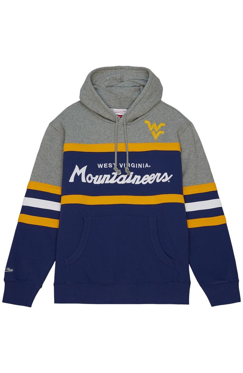 Mitchell & Ness Men's Mitchell & Ness Navy West Virginia Mountaineers Head Coach Pullover Hoodie, Alternate, color, Navy
