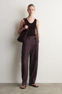 COS Belted Linen Barrel-Leg Pants