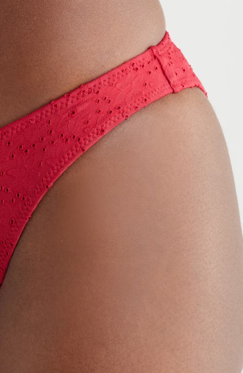 Pacsun Ramona Eyelet Bikini Bottoms In Jester Red
