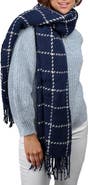 SAACHI Plaid Fringe Scarf