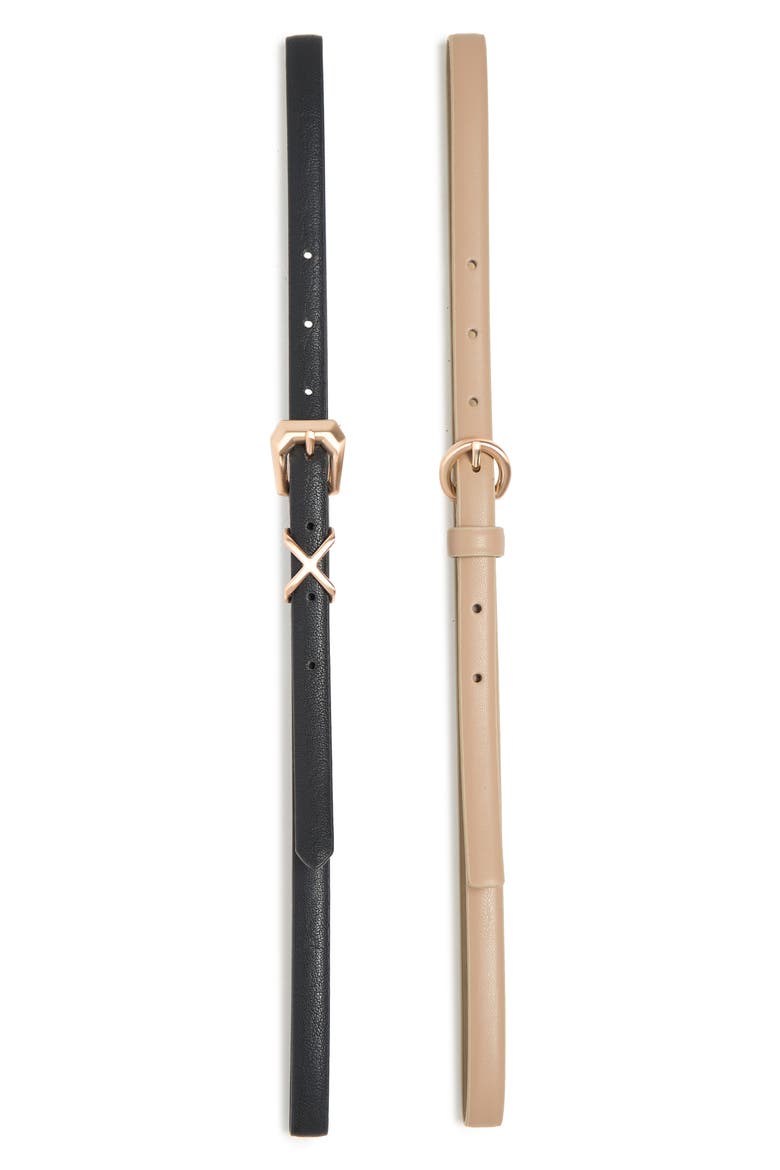 Assorted Set of 2 Belts, Main, color, BLACK GOLD