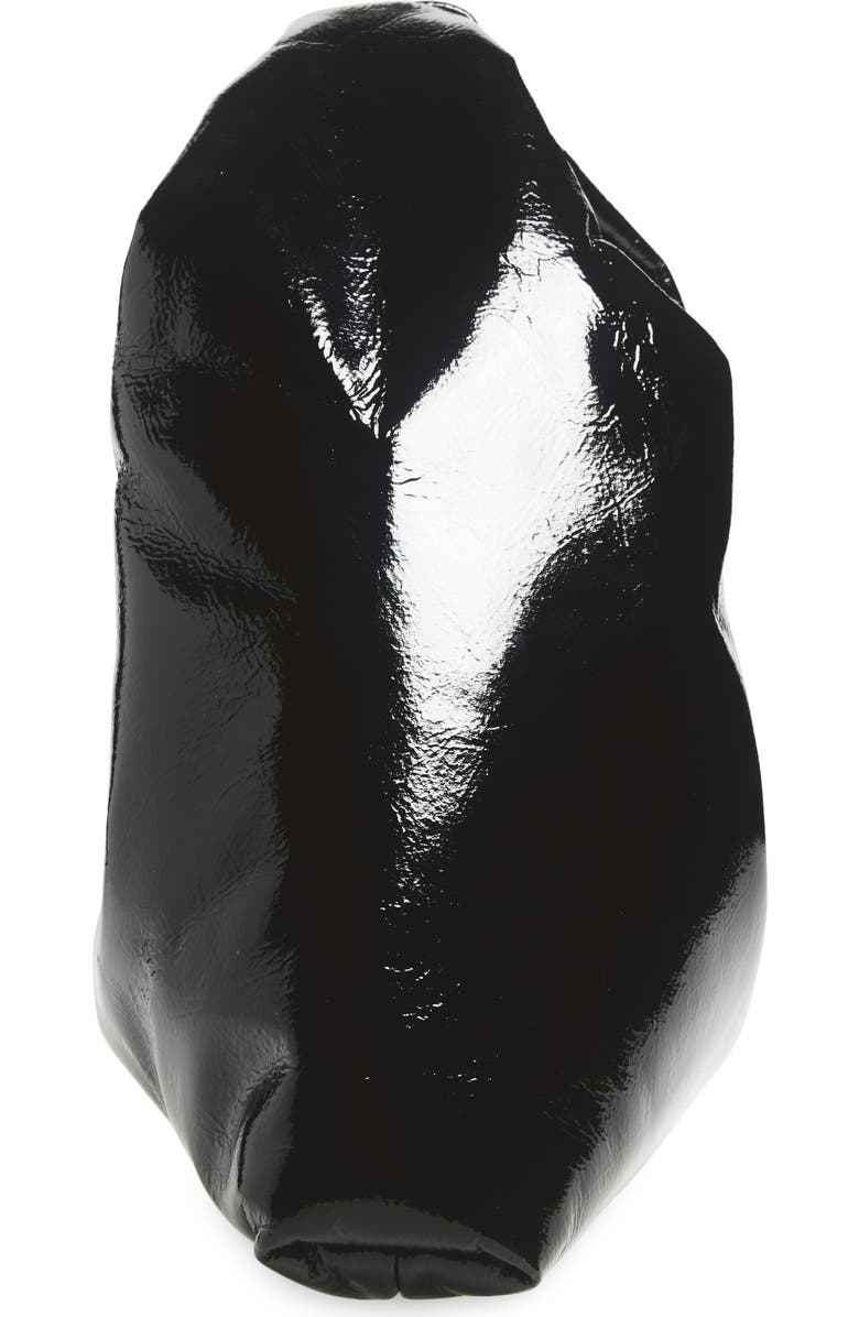 KASSL Small Anchor Lacquered Hobo Bag, Alternate, color, Black 0001