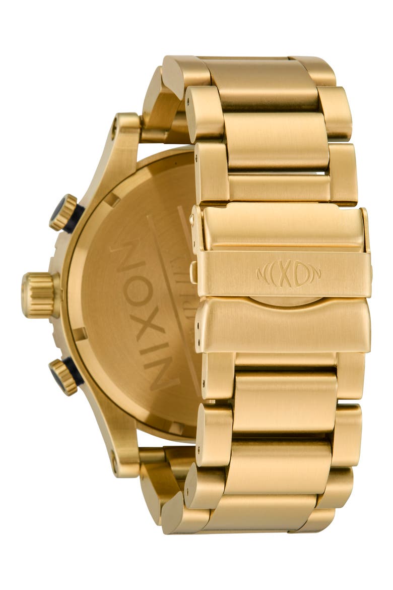 51-30 Fisheye Chronograph Bracelet Watch, 51mm, Alternate, color, 4TH DIM GOLD/ BLACK