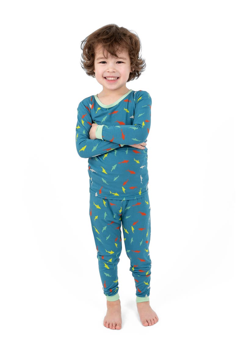 2-pc. Soft Stretch Viscose Matching Family Holiday Pajamas, Alternate, color, Fish Blue
