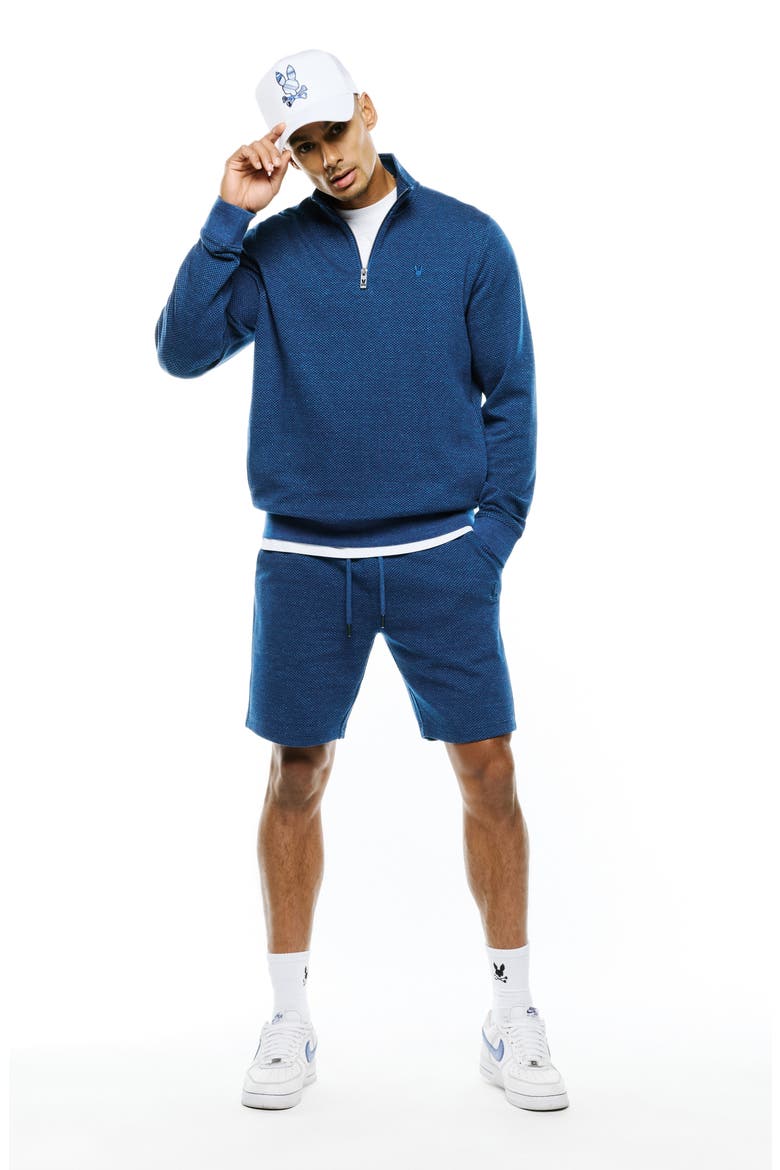 Marc Textured Quarter Zip Pullover, Alternate, color, NAVY PEONY