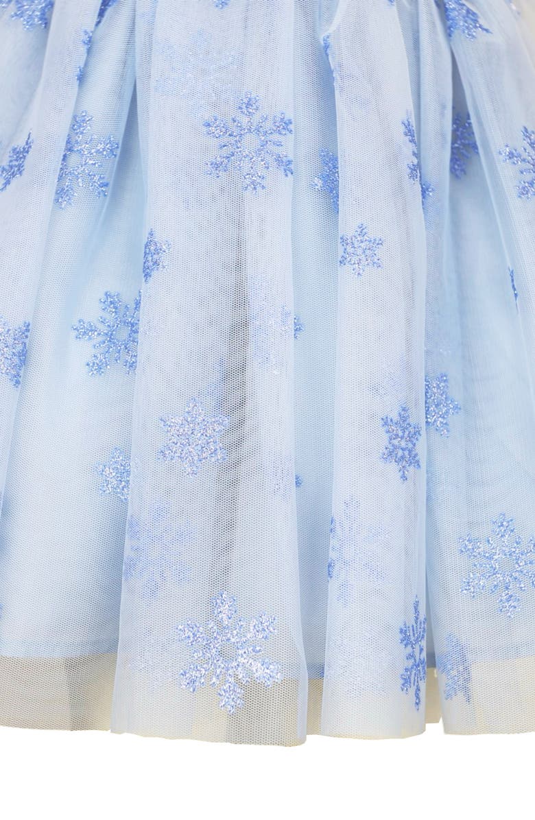 Zunie Kids' Snowflake Velvet Dress, Alternate, color, Icy Blue