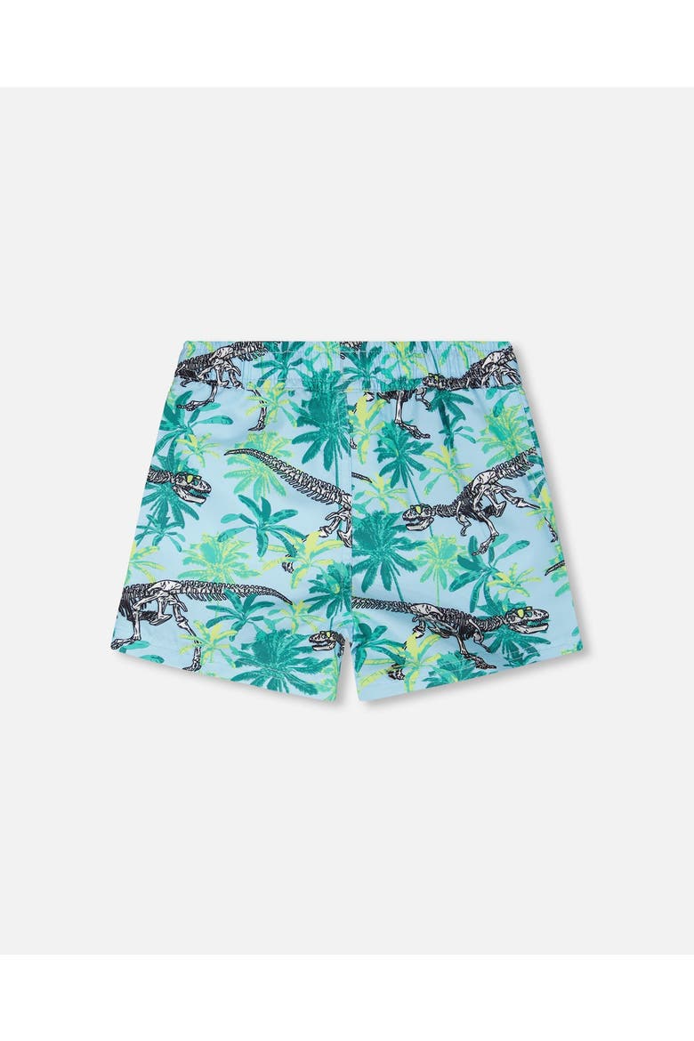 Mid Thigh Skeleton Boardshorts, Alternate, color, Blue Skeleton Print