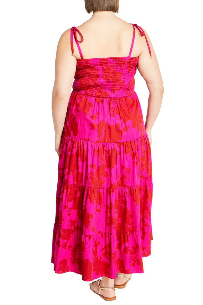 Tayla Print Smocked Tiered Maxi Dress, Alternate, color, FLORAL
