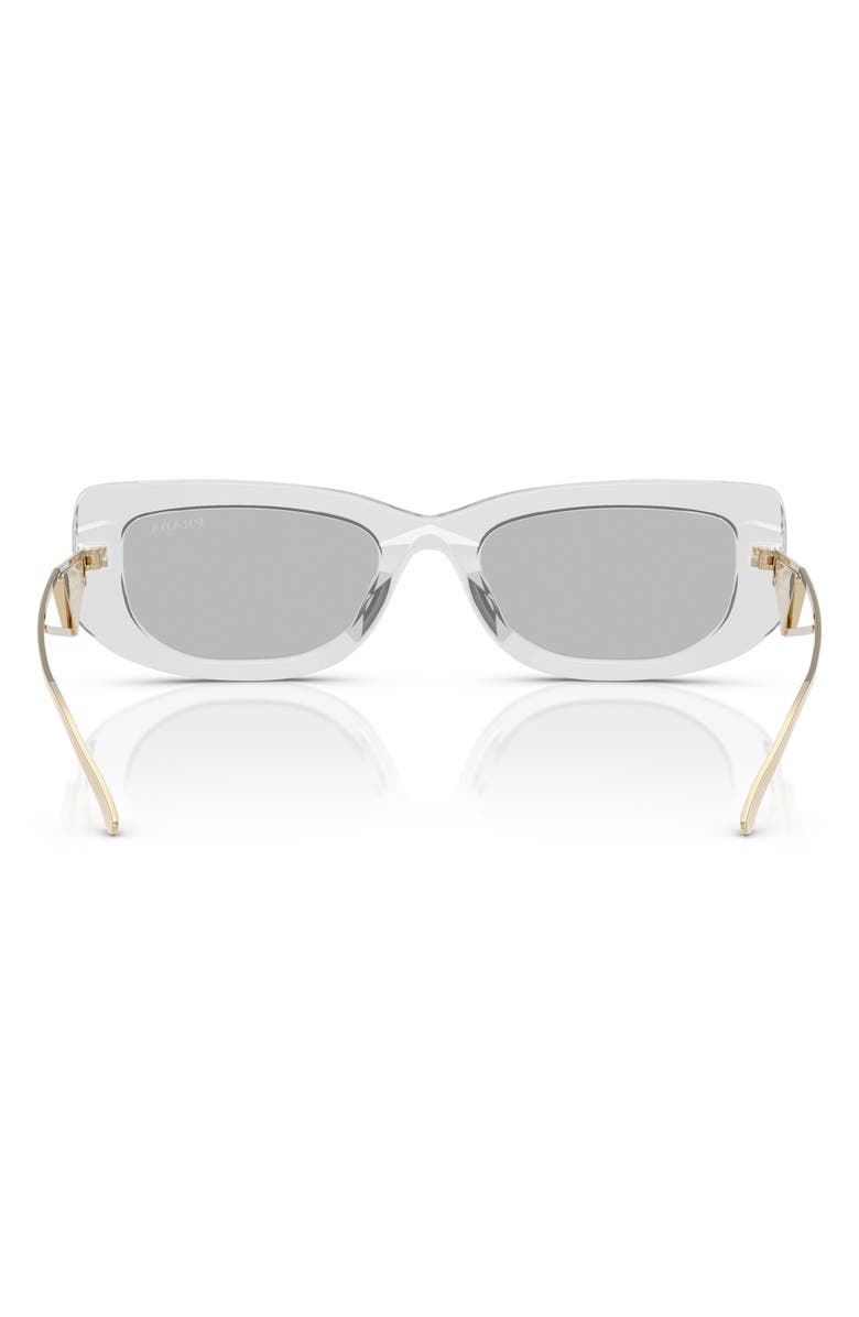 Prada 53mm Rectangular Sunglasses, Alternate, color, Transparent Grey